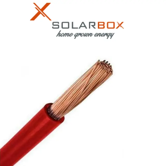 Cable cobre rojo de 25mm2 (4AWG) - 1 metro