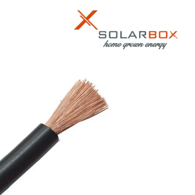 Cable cobre negro de 25mm2 (4AWG) - 1 metro