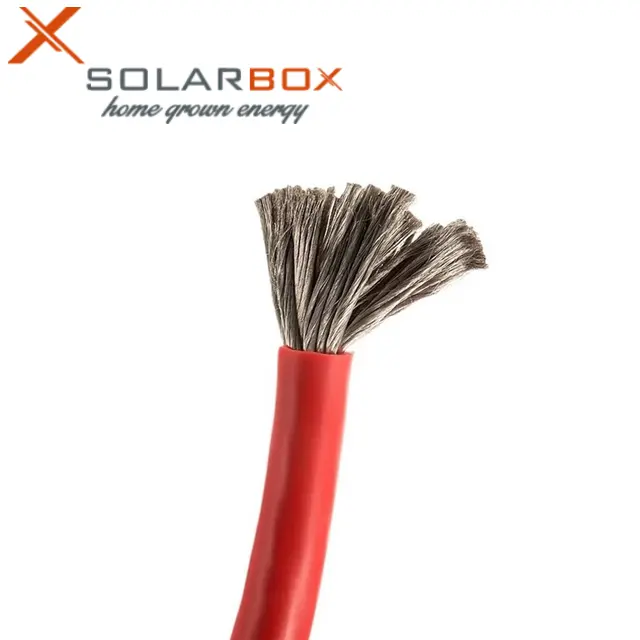 Cable cobre estañado rojo de 16mm2 (6AWG) - Funda de silicona - 1 metro